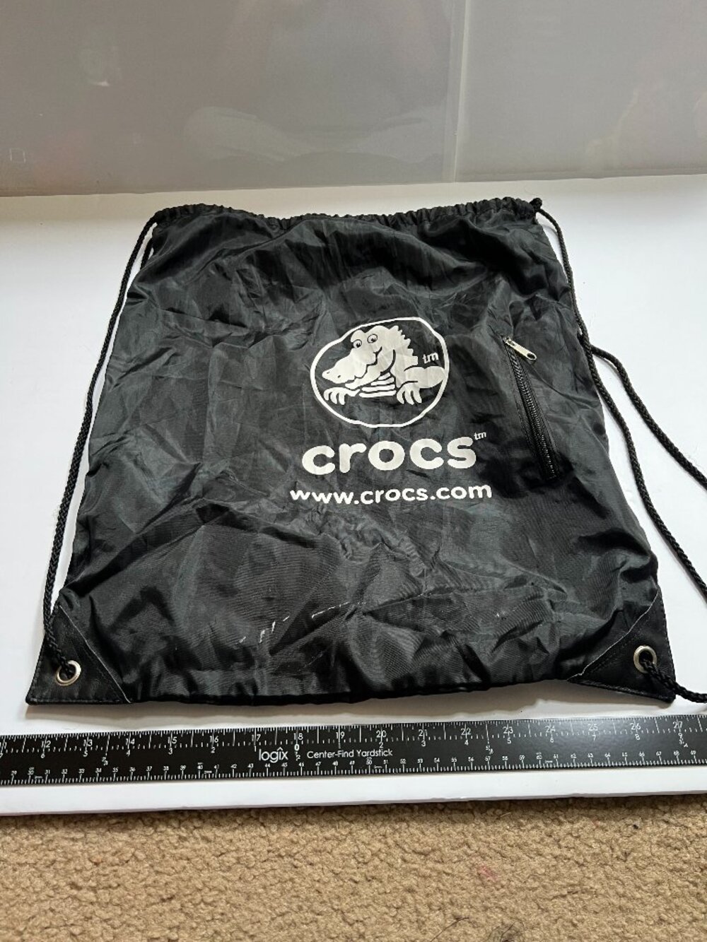 Croc Black Pull Tie Backpack